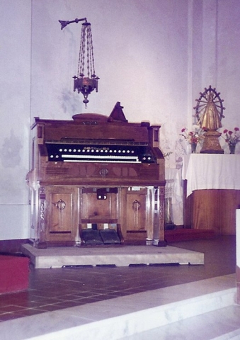 Restauración completa de armonio alemán de doble teclado, marca M. Hörügel, parroquia de la Ciudad de Monte, Buenos Aires